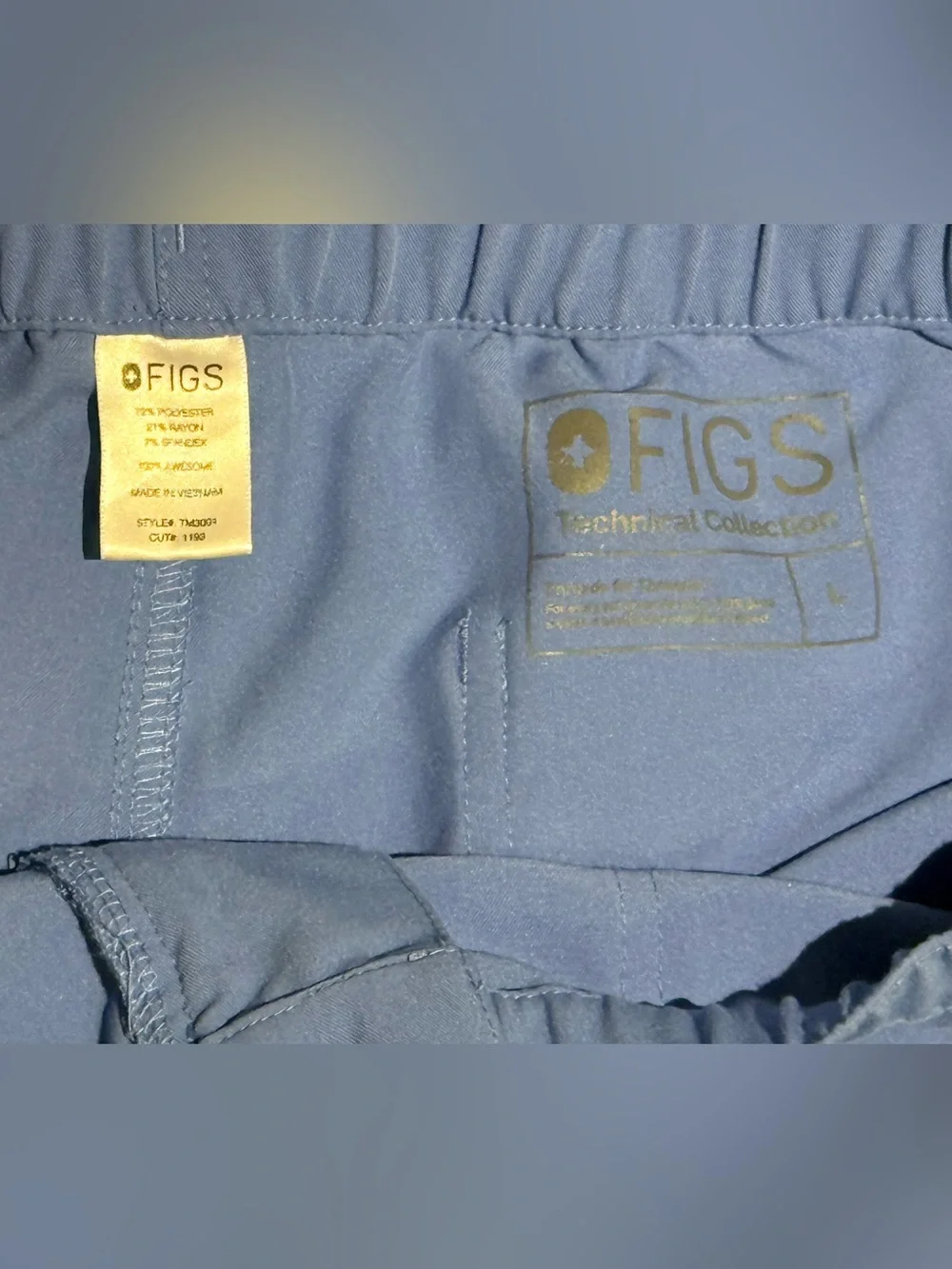 Figs Men's Cargo Pants in Ceil Blue - Drawstring Waist